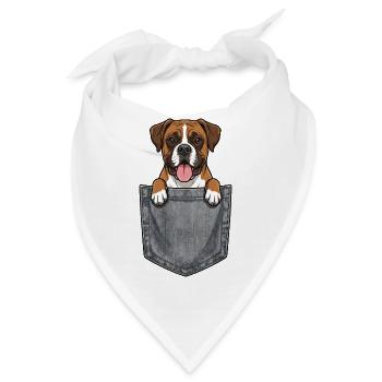 Boxer in der Tasche – Süßer Hund - Bandana - Weiß - Vorne