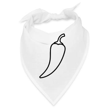 Chili Schote Scharf Umriss - Bandana - Weiß - Vorne