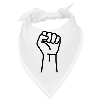 Faust Widerstand Protest Outline - Bandana - Weiß - Vorne