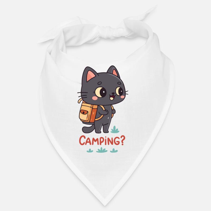 Kawaii Camping Cat and Backpack Bandana