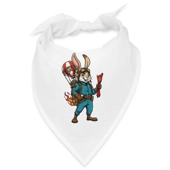 Rabbit Aviator Steampunk Heißluftballonflug - Bandana - Weiß - Vorne