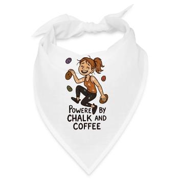 Bouldern, Chalk & Kaffee: Müde Kletterin Comic - Bandana - Weiß - Vorne