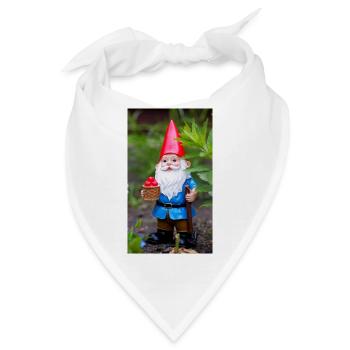 Gartengnom mit Korb - Bandana - Weiß - Vorne
