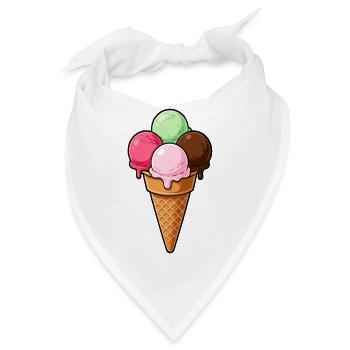 Italien Eis Eiscreme Eisdiele Sommer Geschenk - Bandana - Weiß - Vorne