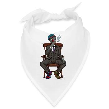 Surreales Noir-Idol im Anzug - Bandana - Weiß - Vorne