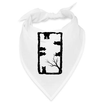 Katzenliebhaber-Gotikkunst - Bandana - Weiß - Vorne
