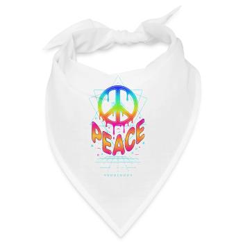 Psychedelisches Festival Peace Hippie Rave - Bandana - Weiß - Vorne