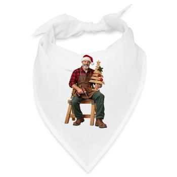 Rustikaler Weihnachtsbauer Holzbaum - Bandana - Weiß - Vorne