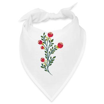 Granatapfelzweig Florales Muster - Bandana - Weiß - Vorne