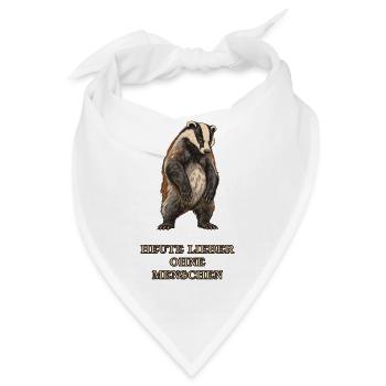Genervter Dachs - Bandana - Weiß - Vorne
