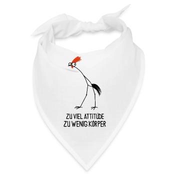 Zu viel Attitüde – zu wenig Körper - lustiger Hahn - Bandana - Weiß - Vorne