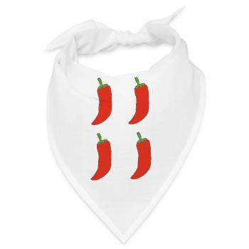Vierfach Chili Muster - Bandana - Weiß - Vorne