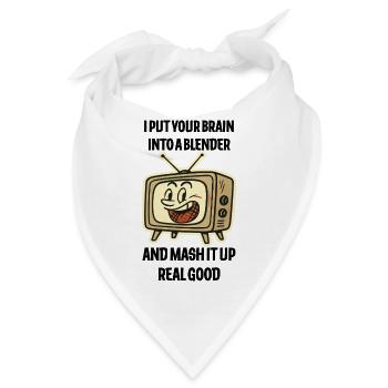 Retro-TV-Grin-Emblem - Bandana - Weiß - Vorne