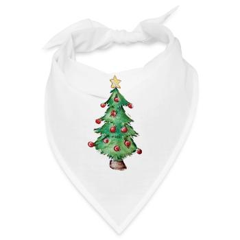 Aquarell-Weihnachtsbaum-Ornamente - Bandana - Weiß - Vorne