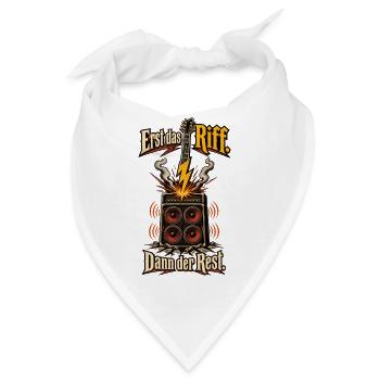 Rock Musik Metal Musik Gitarrenriff Gitarrist - Bandana - Weiß - Vorne
