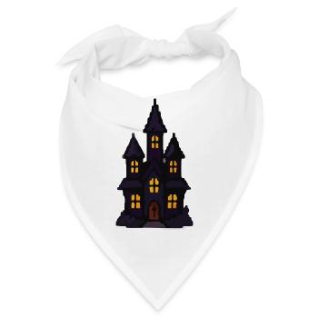 Spukschloss bei Nacht - Bandana - Weiß - Vorne