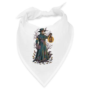 Der Pestdoktor mit der Laterne - Bandana - Weiß - Vorne