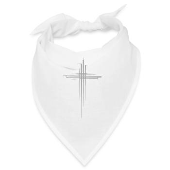 Graues Kreuz - Bandana - Weiß - Vorne