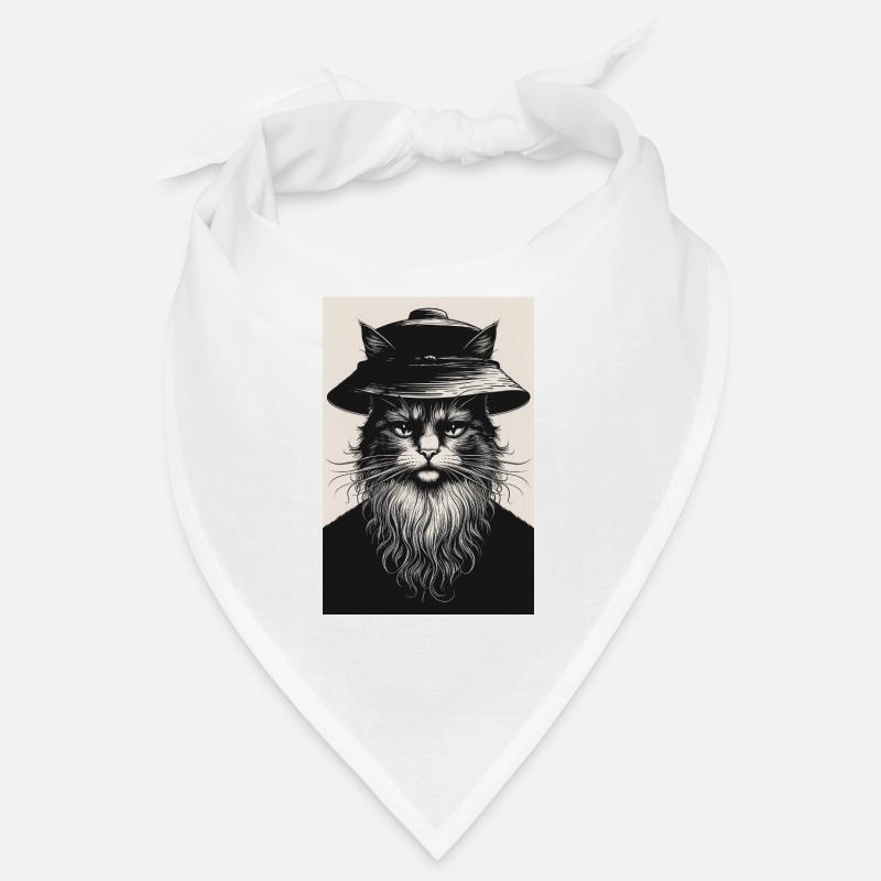 Die stille Katze - Bandana - Weiß