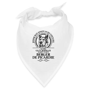 BERGER DE PICARDIE Schutzengel Hundespruch Hunde - Bandana - Weiß - Vorne