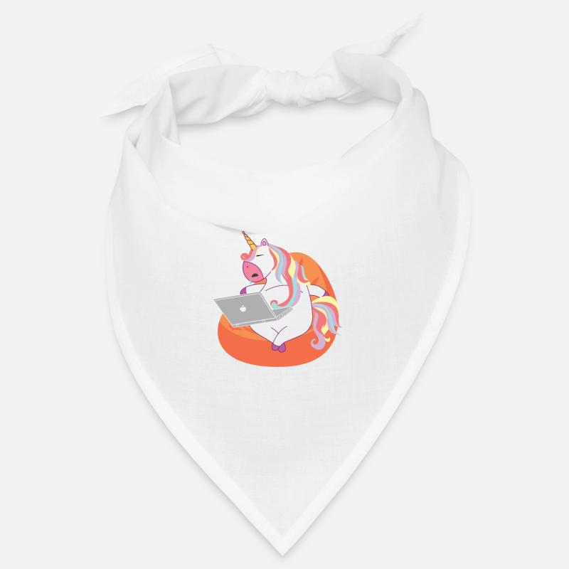 Unicorn sleeping with laptop / Einhorn Bandana