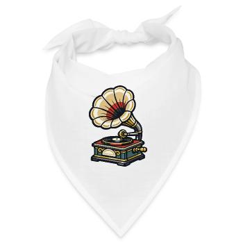 Grammophon Blüten Design - Bandana - Weiß - Vorne