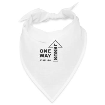 Christliches Design One Way Jesus - Bandana - Weiß - Vorne