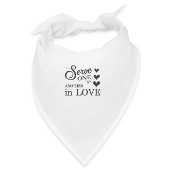Christliches Design dient einander in Liebe - Bandana - Weiß - Vorne