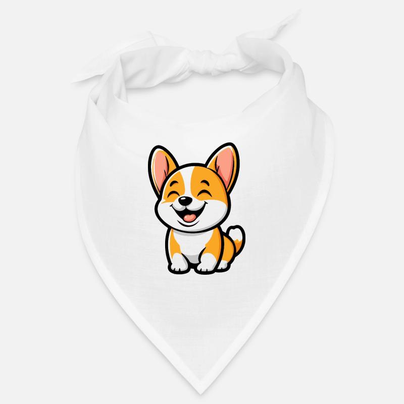 Chien Corgi Mignon - Bandana - blanc