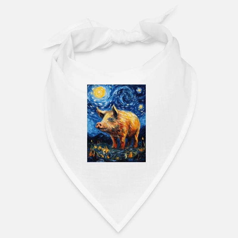 Wild Boar, Van Gogh, Starry Night Style Bandana