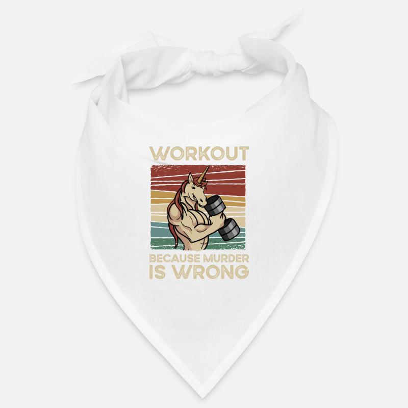 Workout Because Muder Is Wrong Licorne Unicorn Bandana