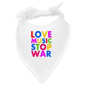 Love music stop war - Bandana - Weiß - Vorne