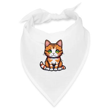 katze gruene augen - Bandana - Weiß - Vorne