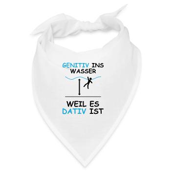 Genitiv Dativ schwarz - Bandana - Weiß - Vorne
