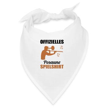 Offizielles Posaune Spielshirt Musikfan - Bandana - Weiß - Vorne