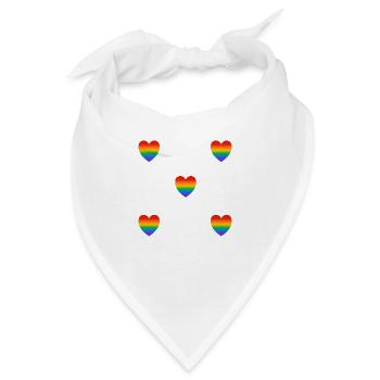 Regenbogen-Herzen - Bandana - Weiß - Vorne