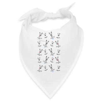 Hasen spaß in rosa und hellblau. - Bandana - Weiß - Vorne