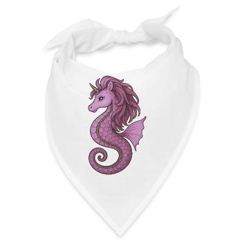 Seepferdchen-Einhorn Pink Violet - Bandana - Weiß - Vorne
