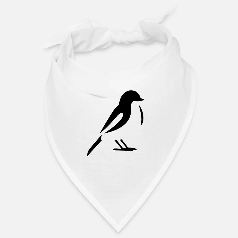 Vogel - Bandana - Weiß