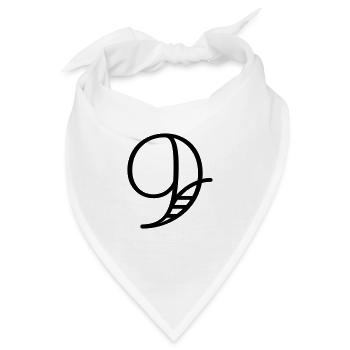 Neun - Zahl - Bandana - Weiß - Vorne