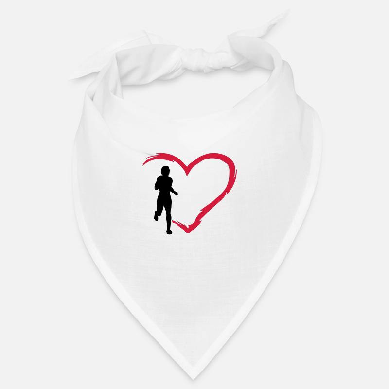Courir, coureur et coeur - Bandana - blanc