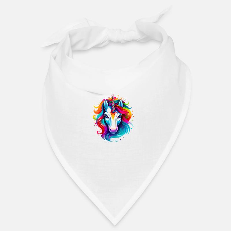 Regenbogen Einhorn mit bunter Mähne Bandana