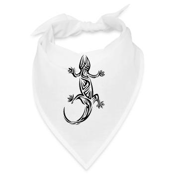 Gecko Tribal Tattoo - Bandana - Weiß - Vorne