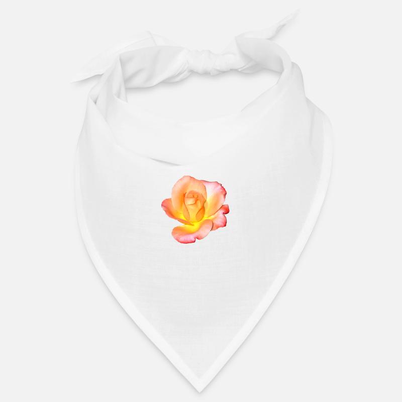 Rose abricot sur noir Bandana