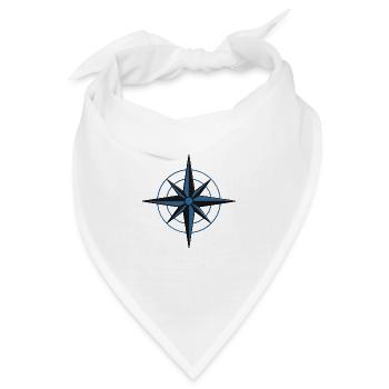 Navigation Kompass Stern Segler und Skipper Boot - Bandana - Weiß - Vorne