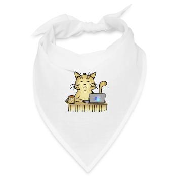 Office Cat - Bandana - Weiß - Vorne