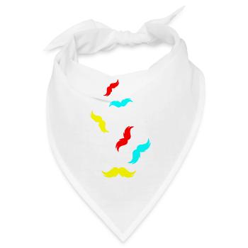 Schnurrbart symbol - Bandana - Weiß - Vorne