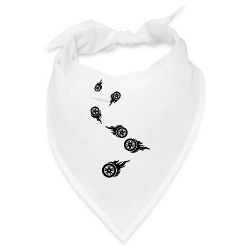 Reifen feuer - Bandana - Weiß - Vorne
