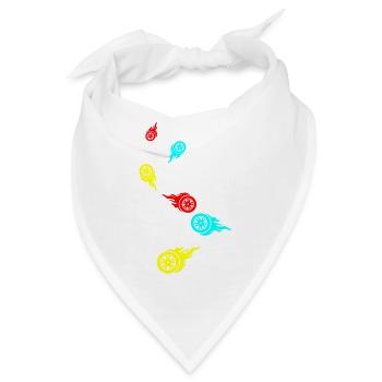 Reifen feuer - Bandana - Weiß - Vorne