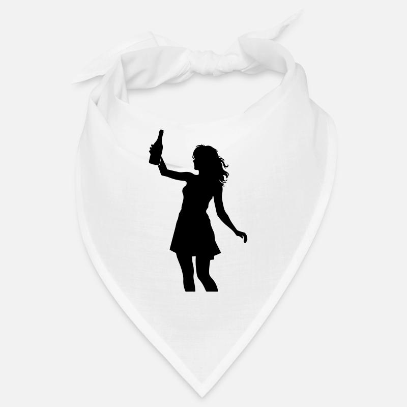 Party Girl Silhouette Celebrating Drinking Bandana